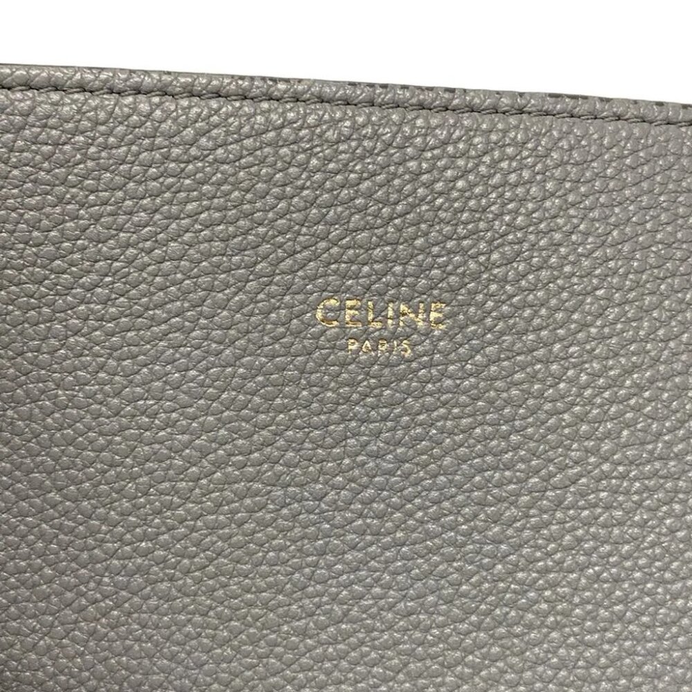 CELINE Cabas Phantom Small With Belt 189023TNI.09GM Gray Soft grained calfskin - Picture 12 of 14